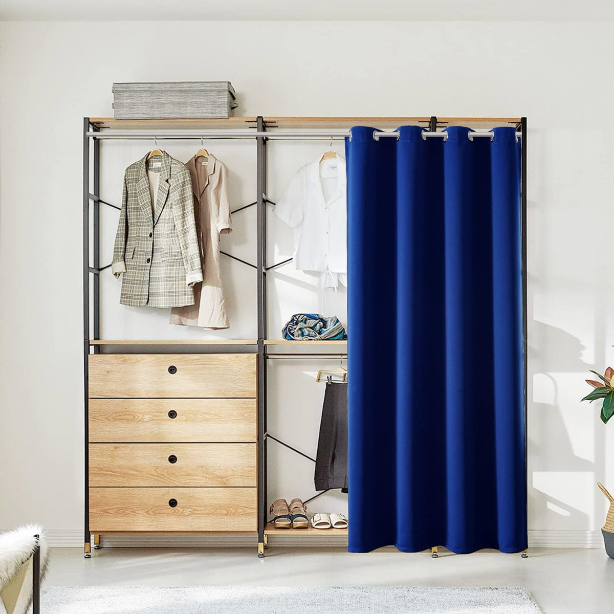 80"L x 42"W polyester curtains in Royal Blue, alternate view 3