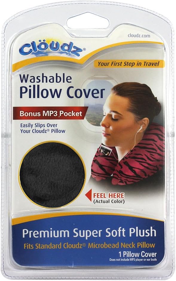 Standard polyester travel pillows in Black, alternate view 3