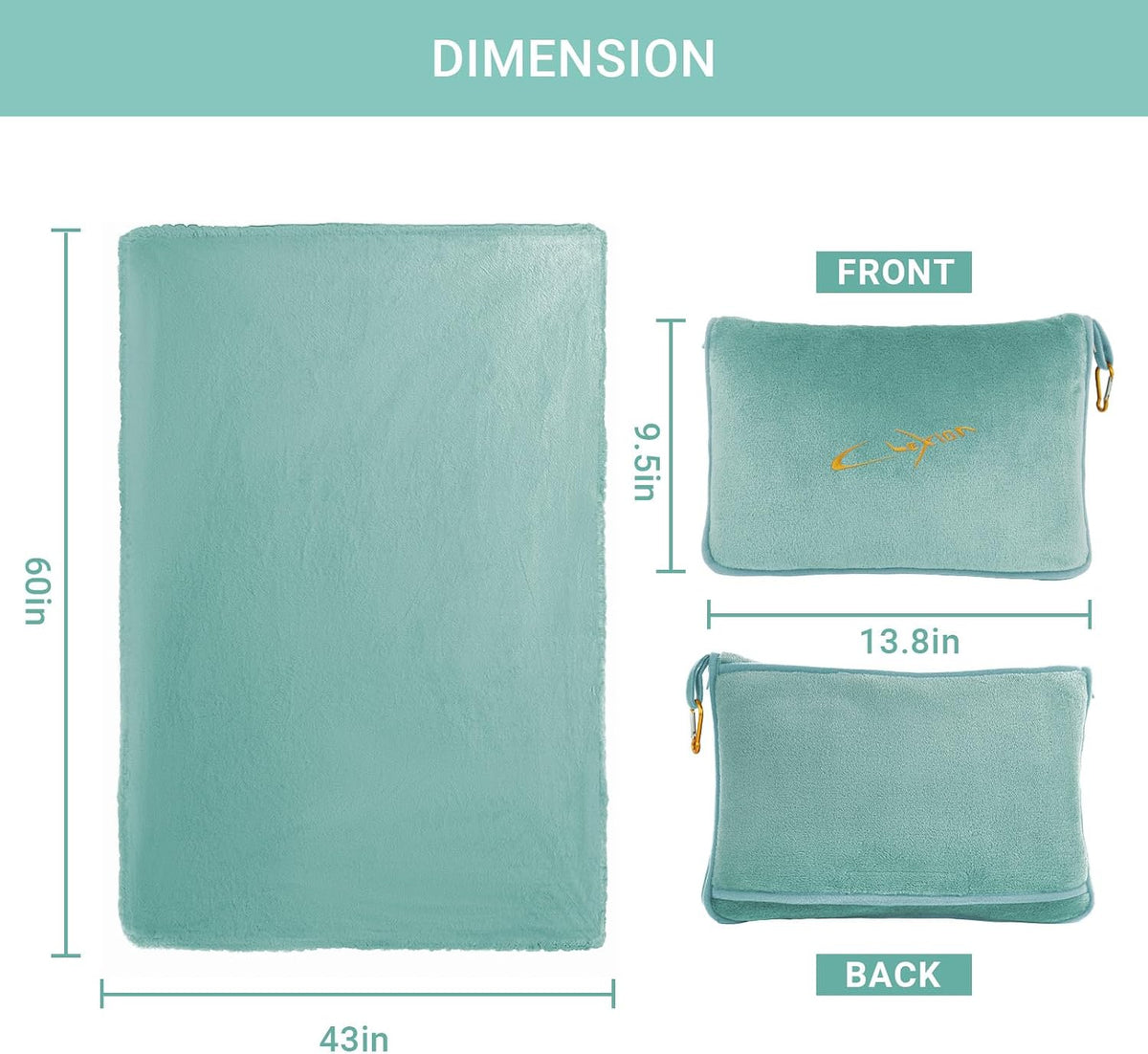 travel pillows in Green, alternate view 4