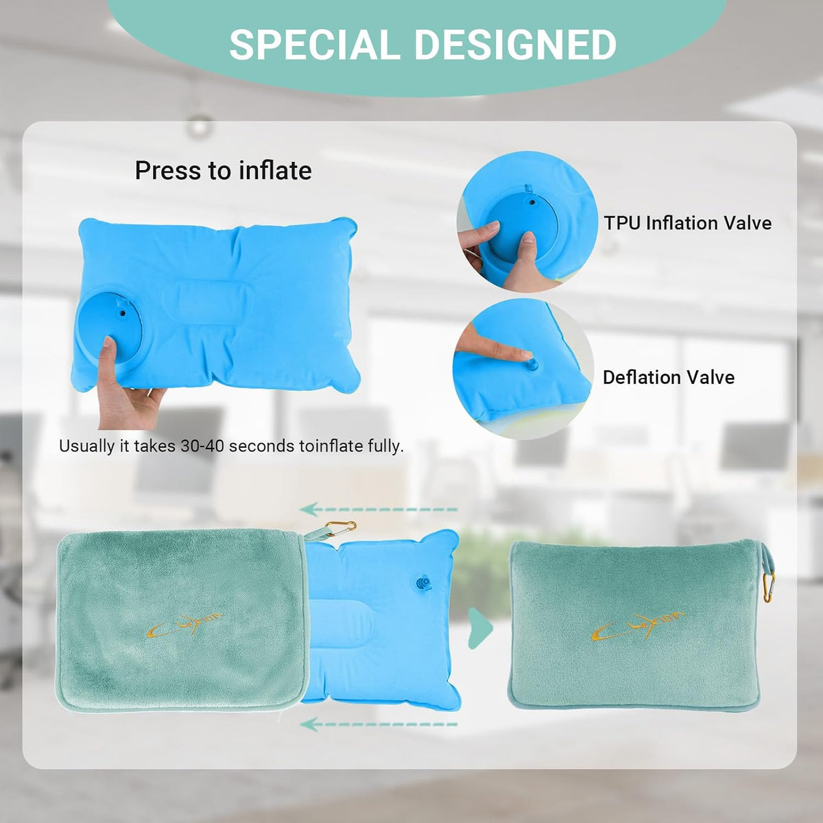 travel pillows in Green, alternate view 5