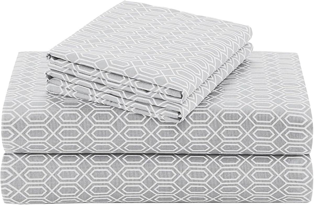 California King cotton bedding sets in Diamond Grey