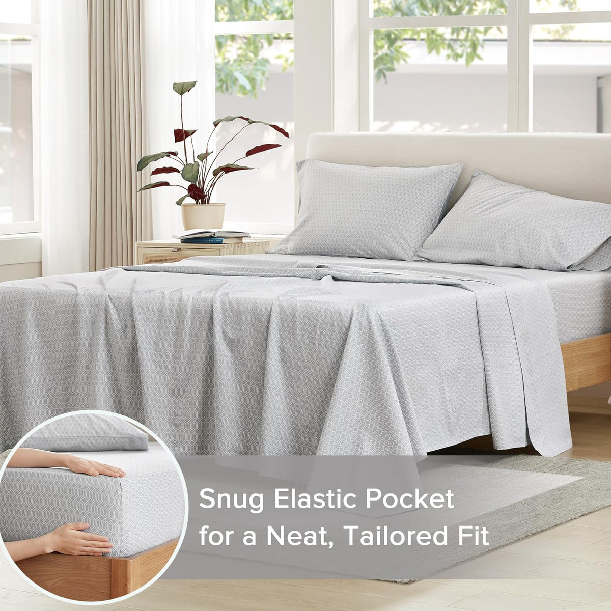 California King cotton bedding sets in Diamond Grey, alternate view 4