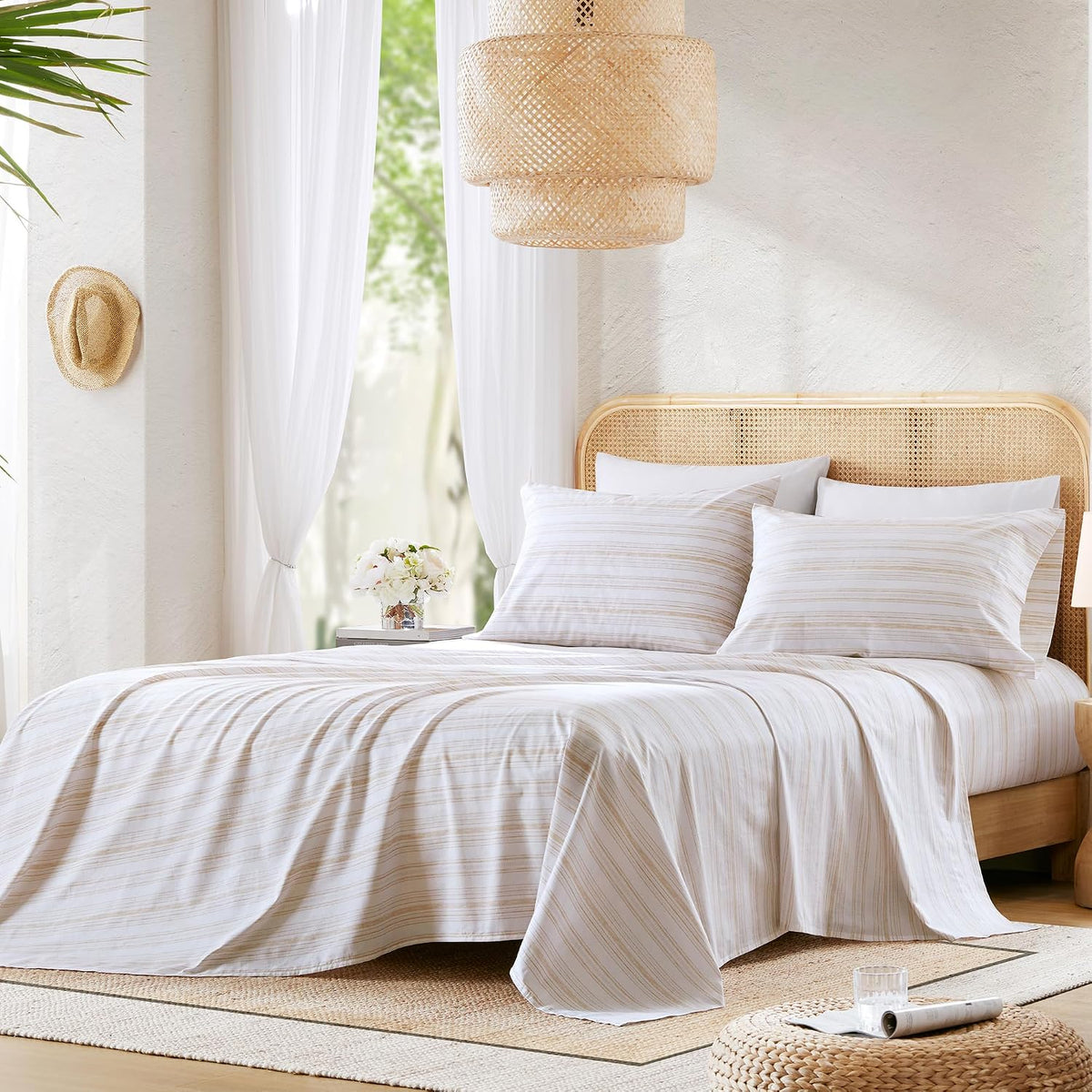 Full cotton bedding sets in Good Vibes Taupe, alternate view 3