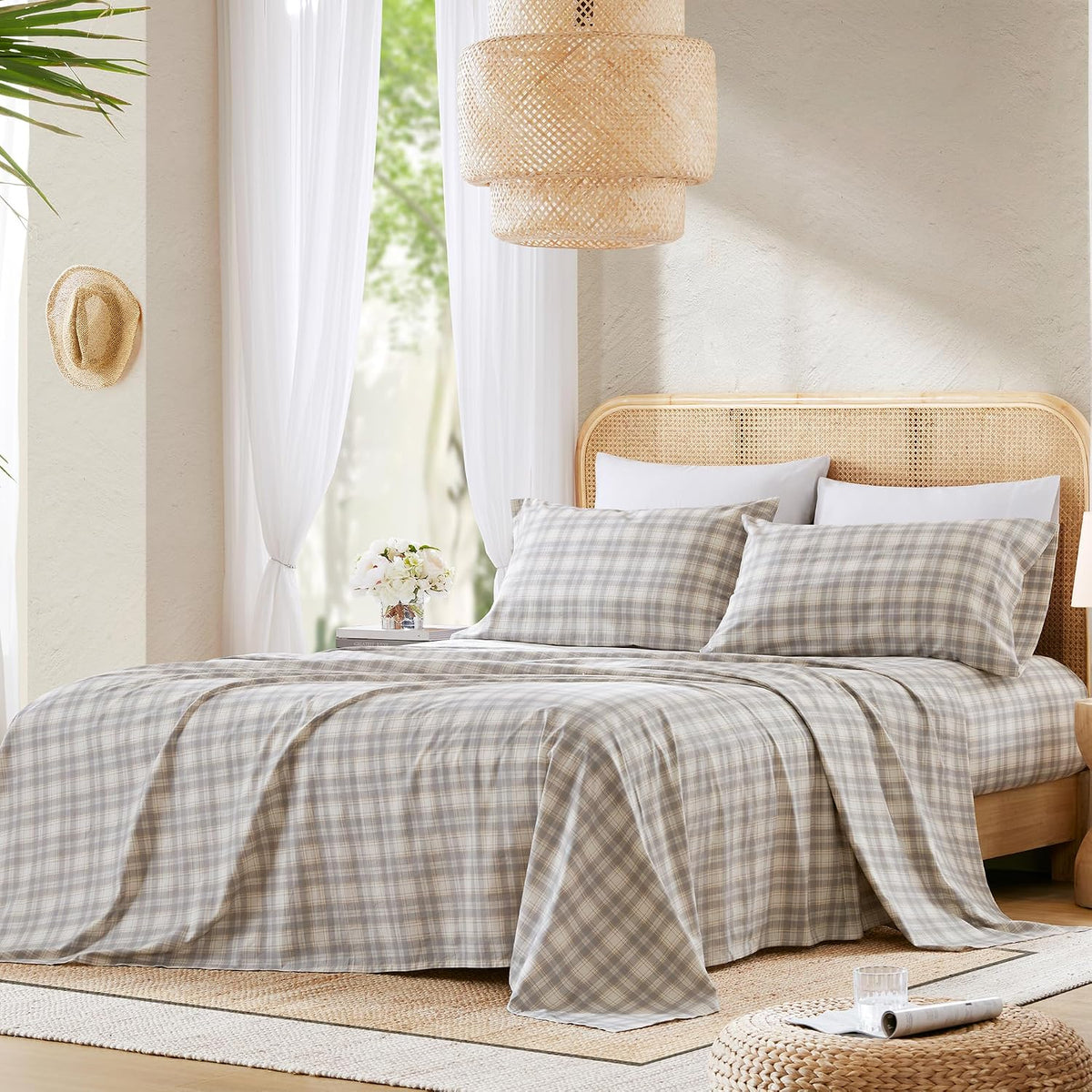 Full cotton bedding sets in Wesley Taupe, alternate view 3
