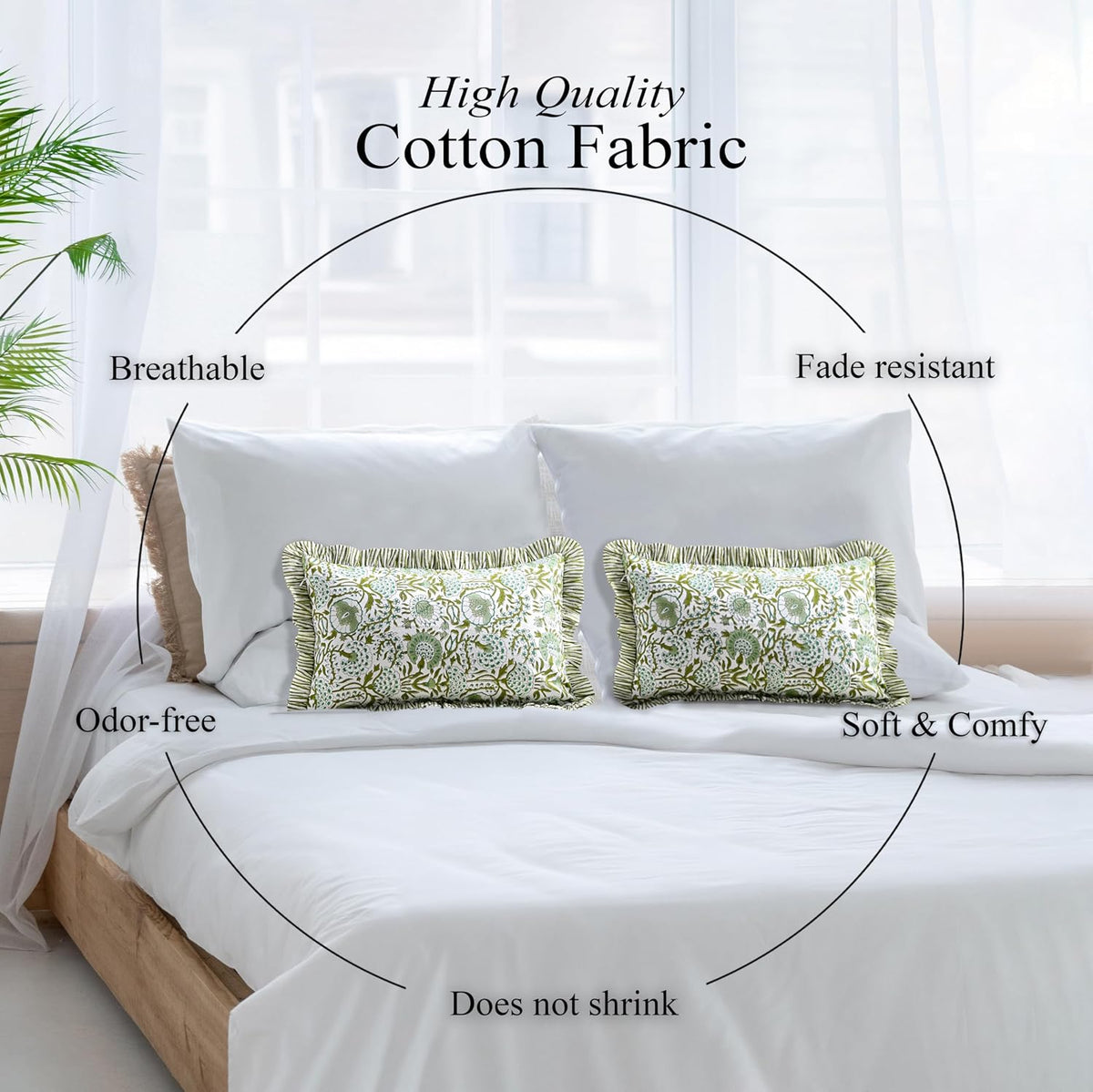 20"L x 12"W cotton throw pillow accessories in Agate Green, alternate view 9