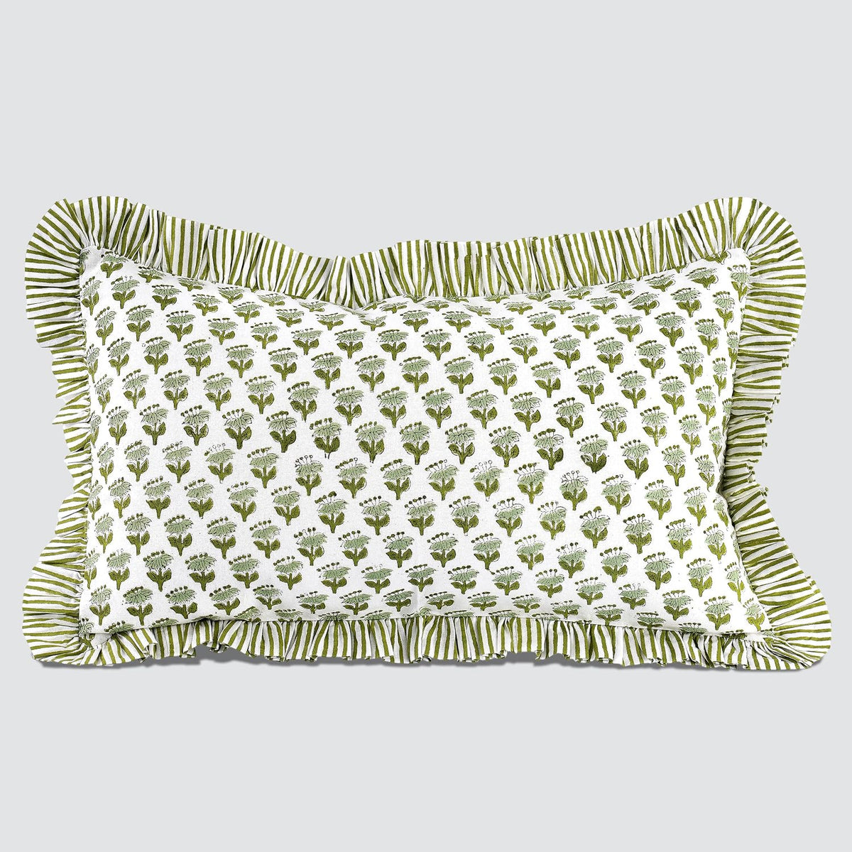 20"L x 12"W cotton throw pillow accessories in Emerald Green, alternate view 8