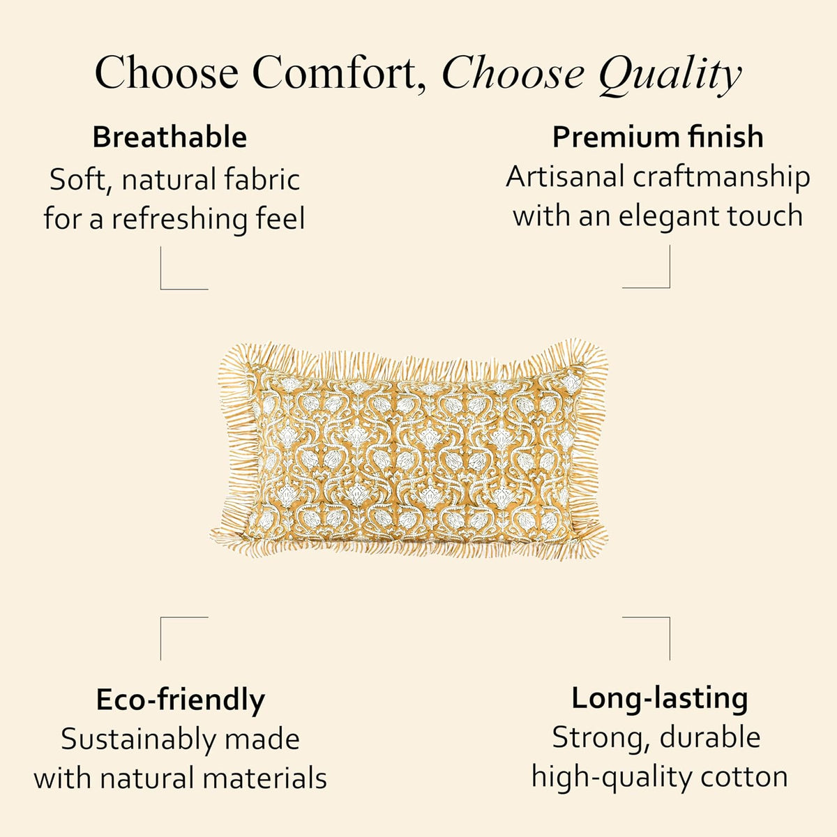 20"L x 12"W cotton throw pillow accessories in Mustard Regal, alternate view 8