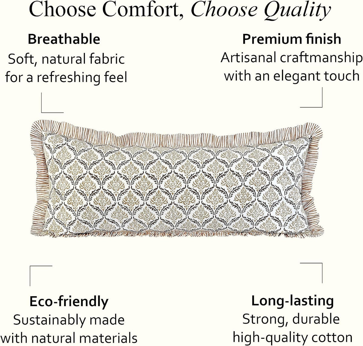 36"L x 14"W cotton throw pillow accessories, alternate view 8