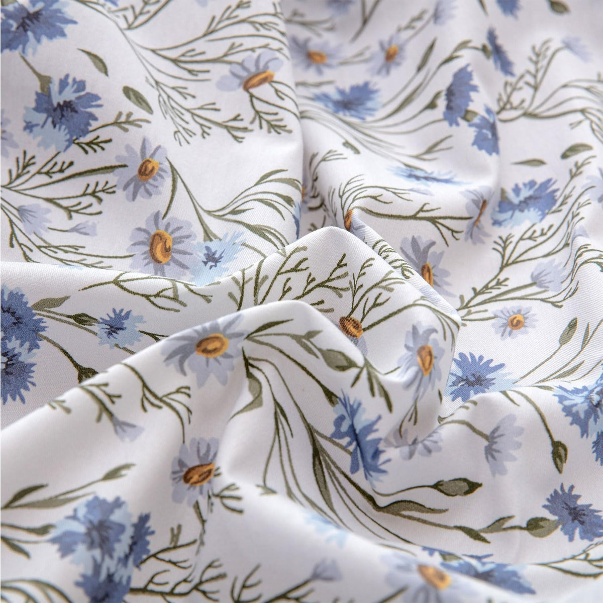 Queen bedding sets in Blue Meadow Floral, alternate view 8