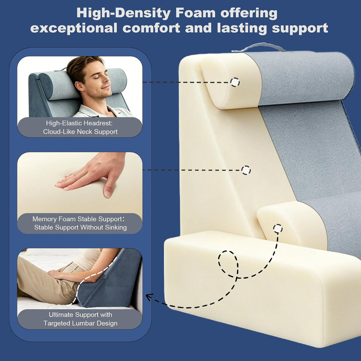 foam backrest pillows in Gray, alternate view 5