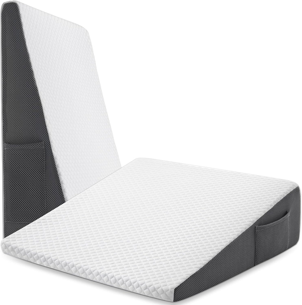 Triangle Wedge 24*24*7.5 memory foam wedge pillows in White-grey, alternate view 7