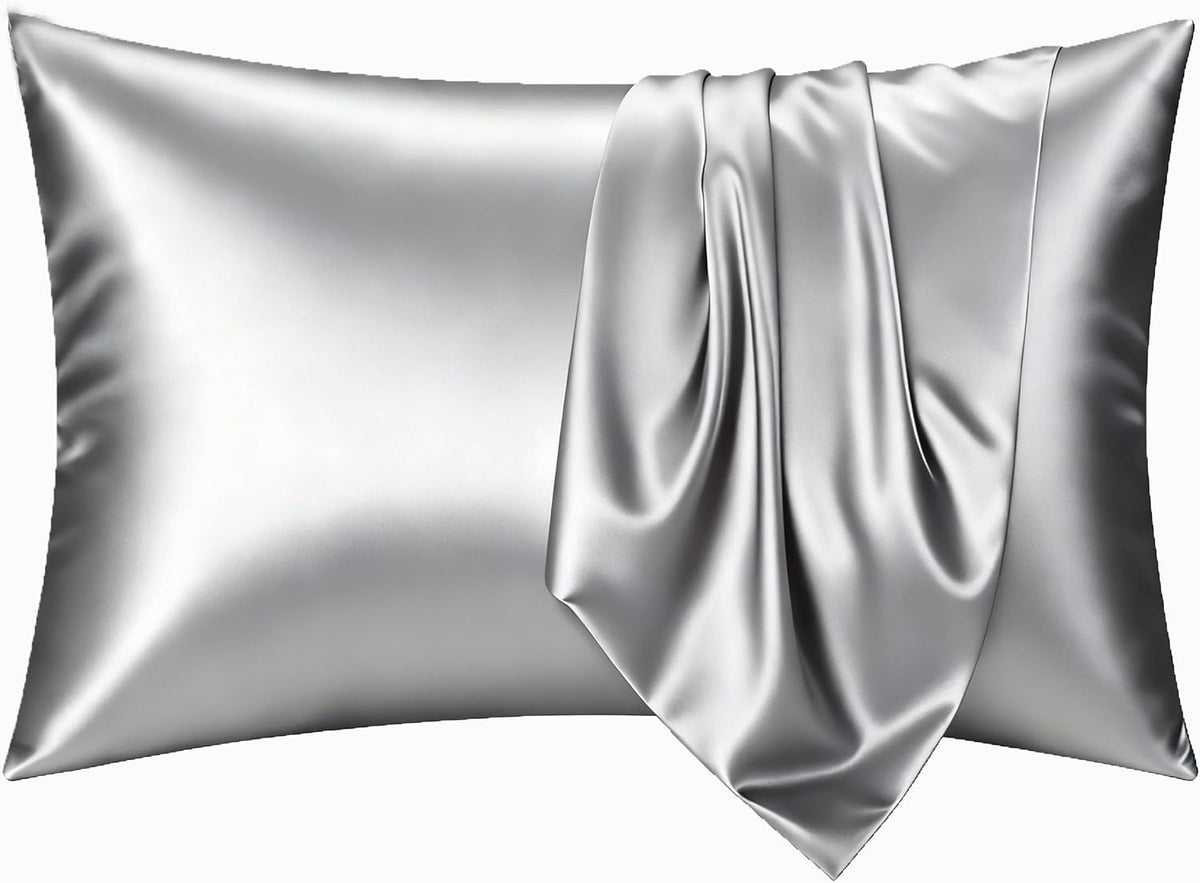 King Size(20" x 36") polyester pillowcases in Silver Gray