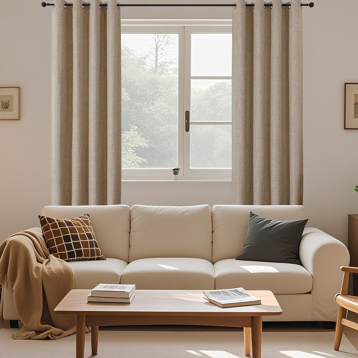 63"L x 52"W linen curtains, alternate view 8