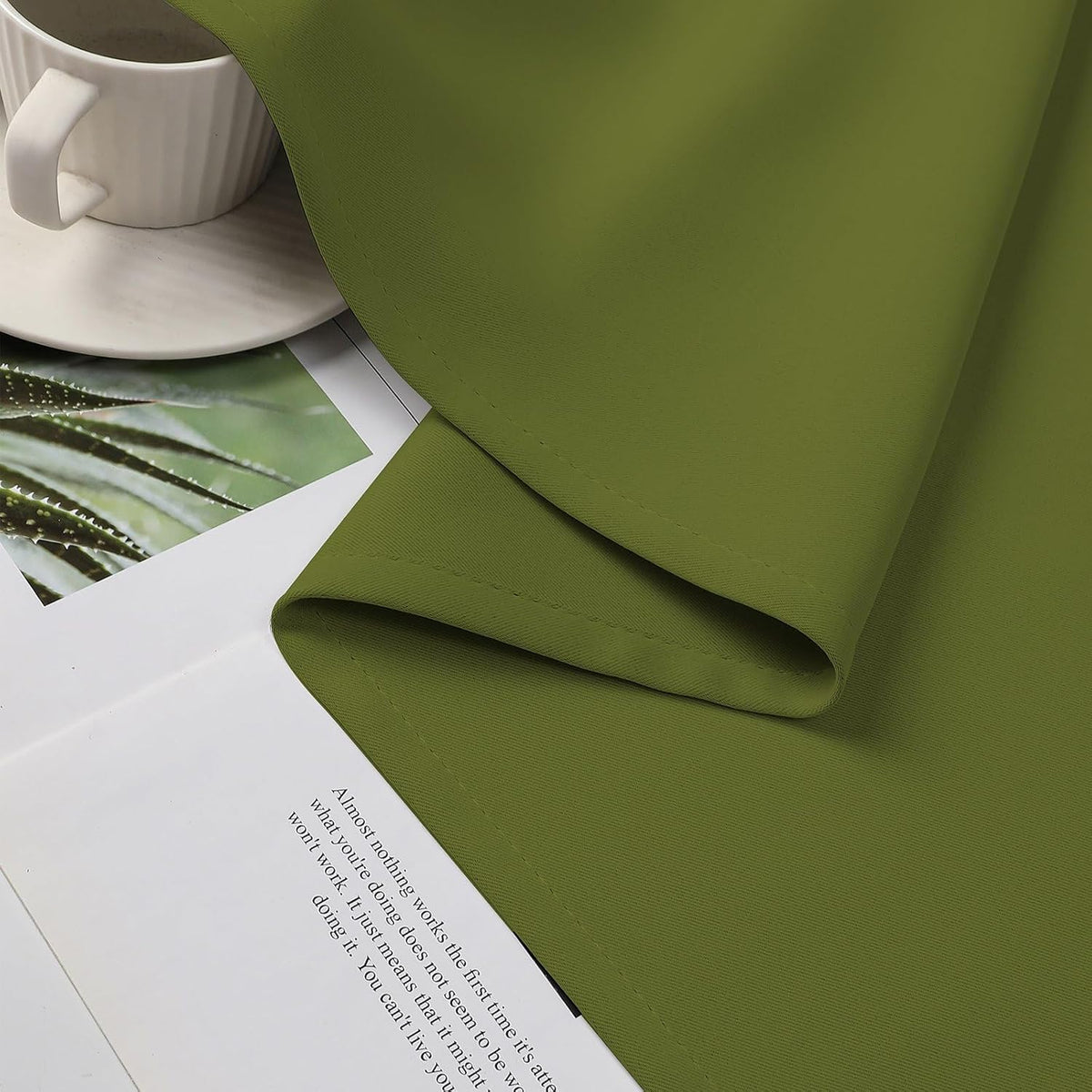 63"L x 52"W polyester curtains in Green, alternate view 10