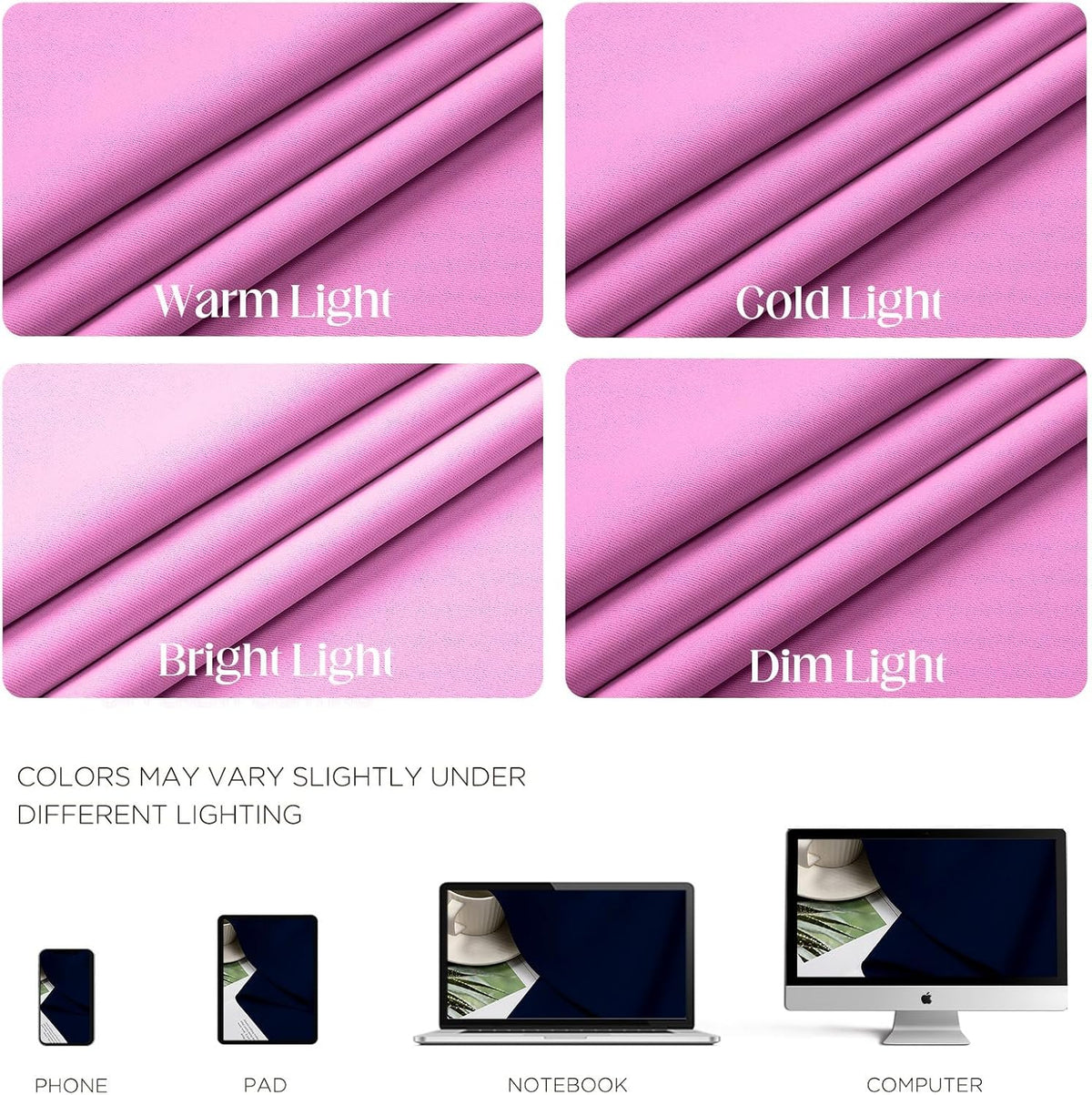 96"L x 52"W polyester curtains in Rose Purple, alternate view 4