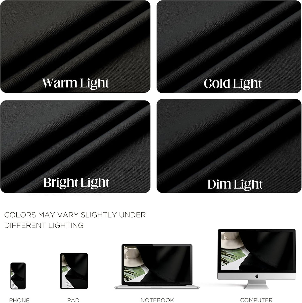 polyester curtains in Black, alternate view 4