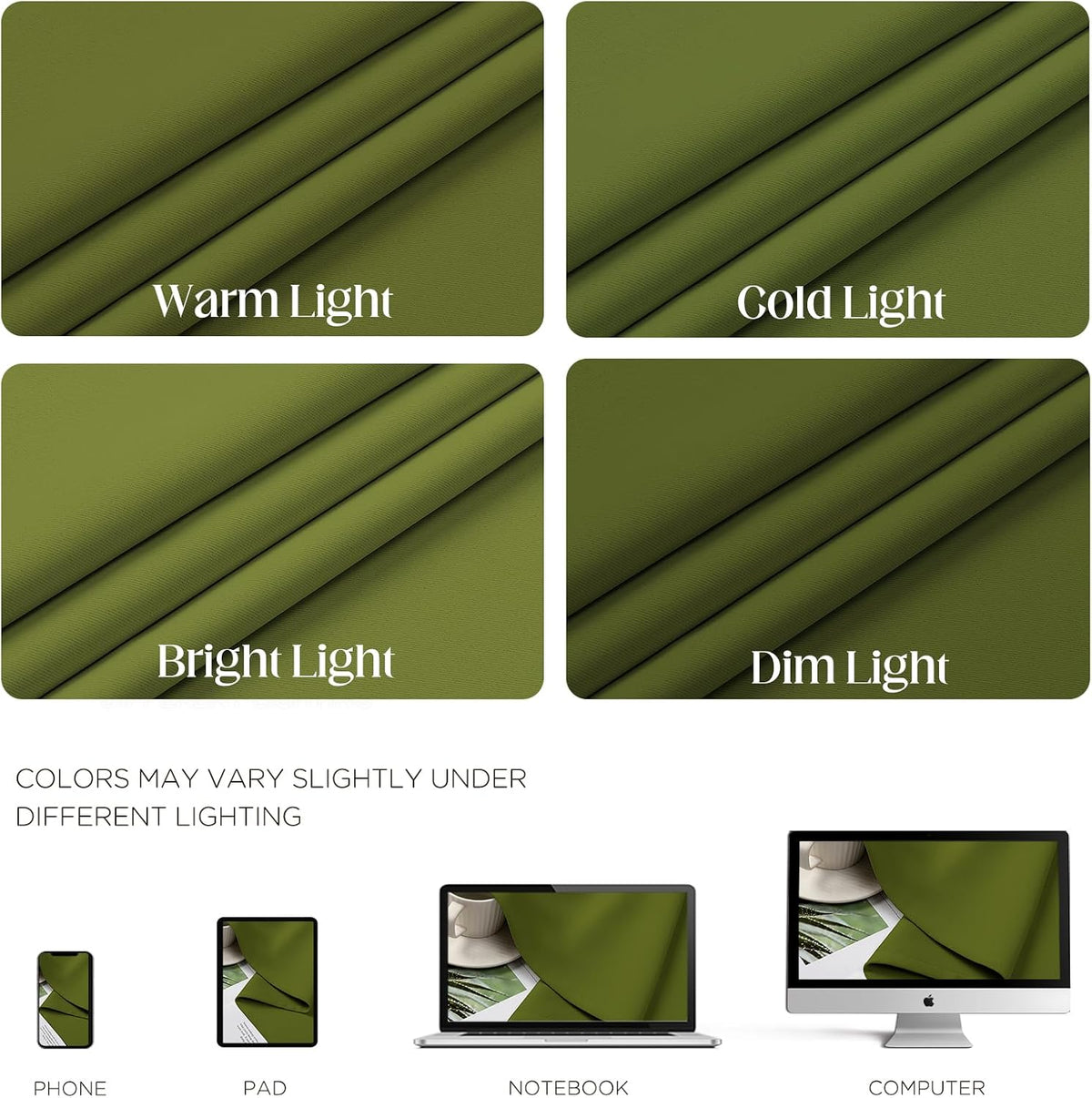 polyester curtains in Green, alternate view 4
