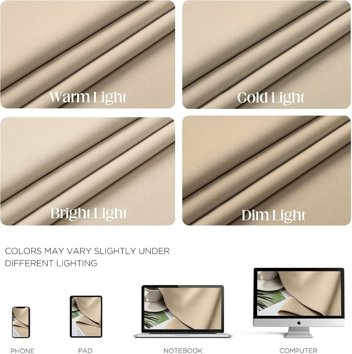 polyester curtains in Light Beige, alternate view 4
