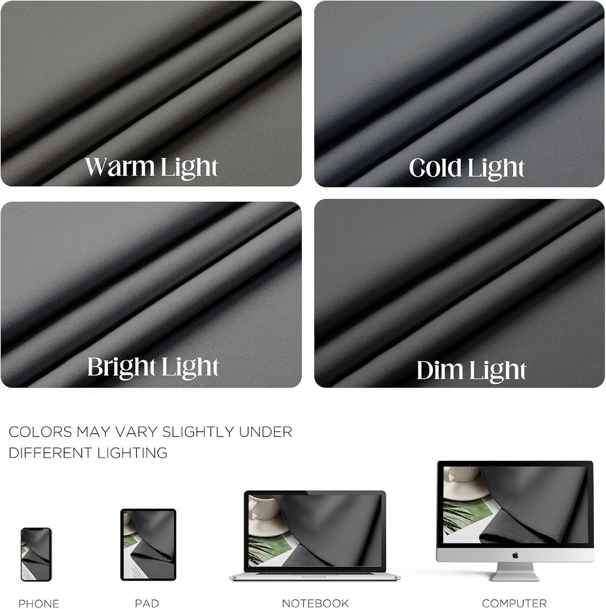 polyester curtains in Light Grey, alternate view 4