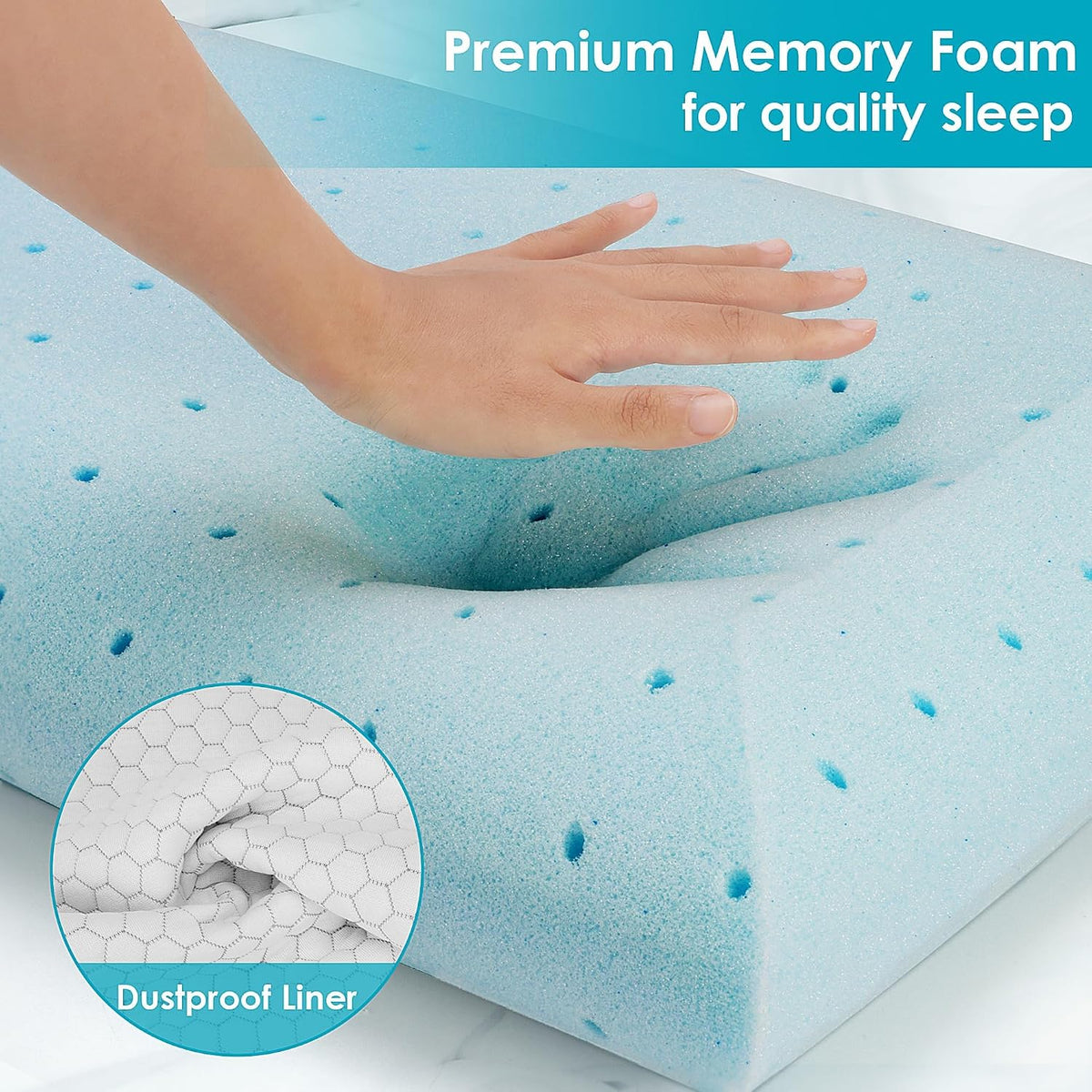 King memory foam pillows in Light Grey, alternate view 4