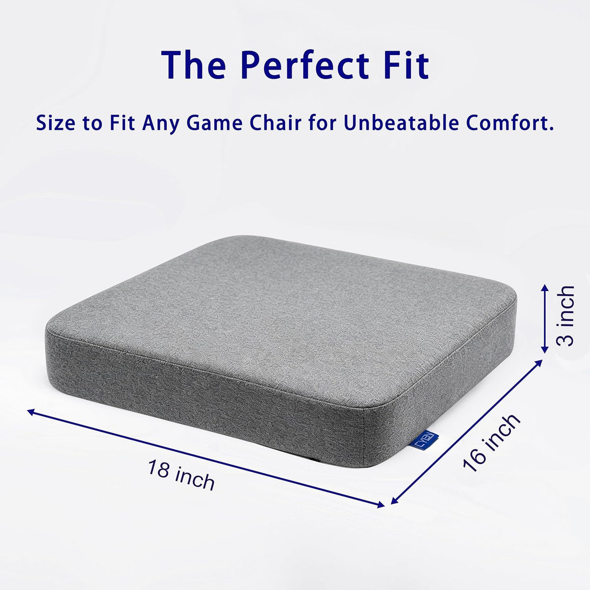 18×16×3 inch memory foam chair & sofa cushions in Grey, alternate view 2