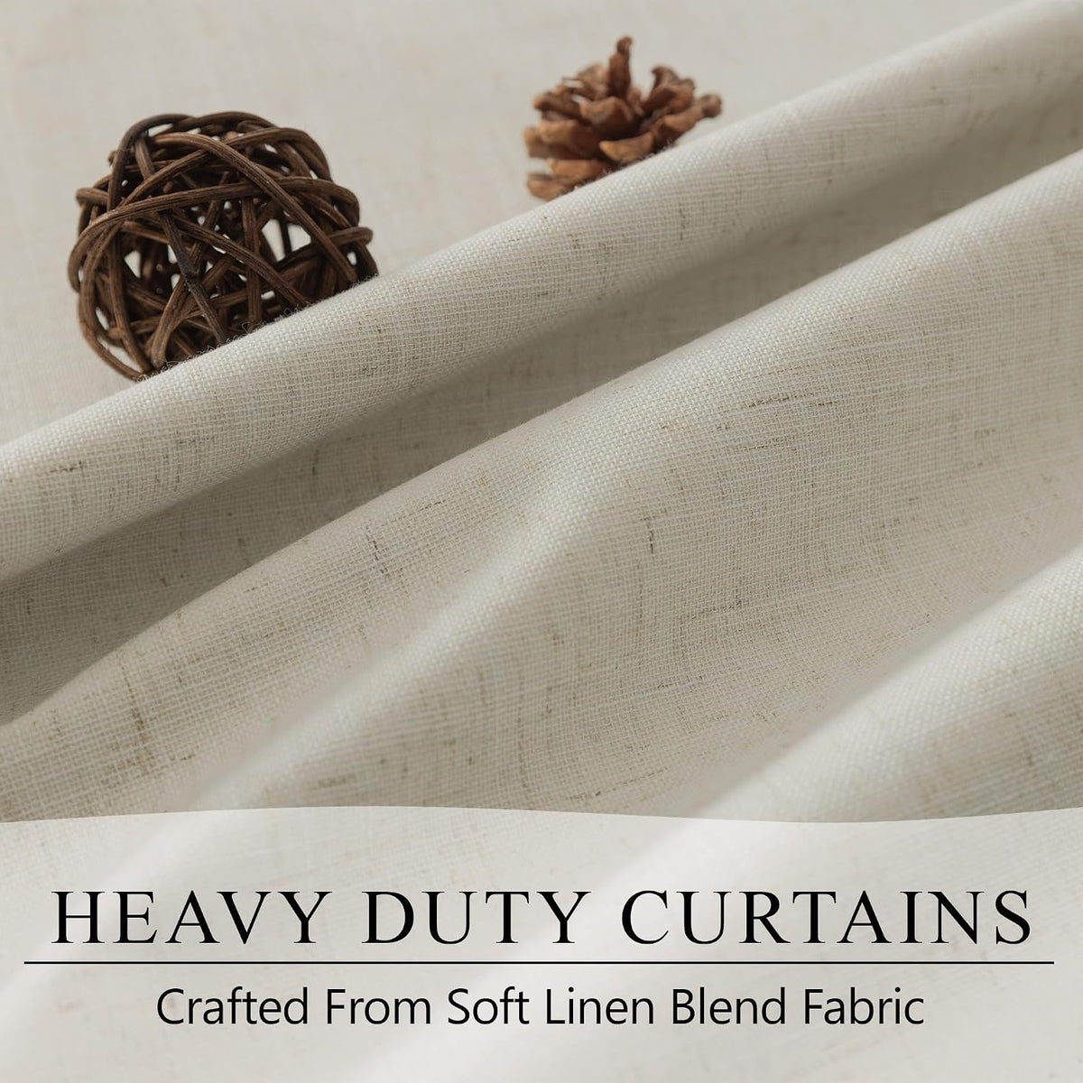 95"L x 52"W linen curtains, alternate view 3