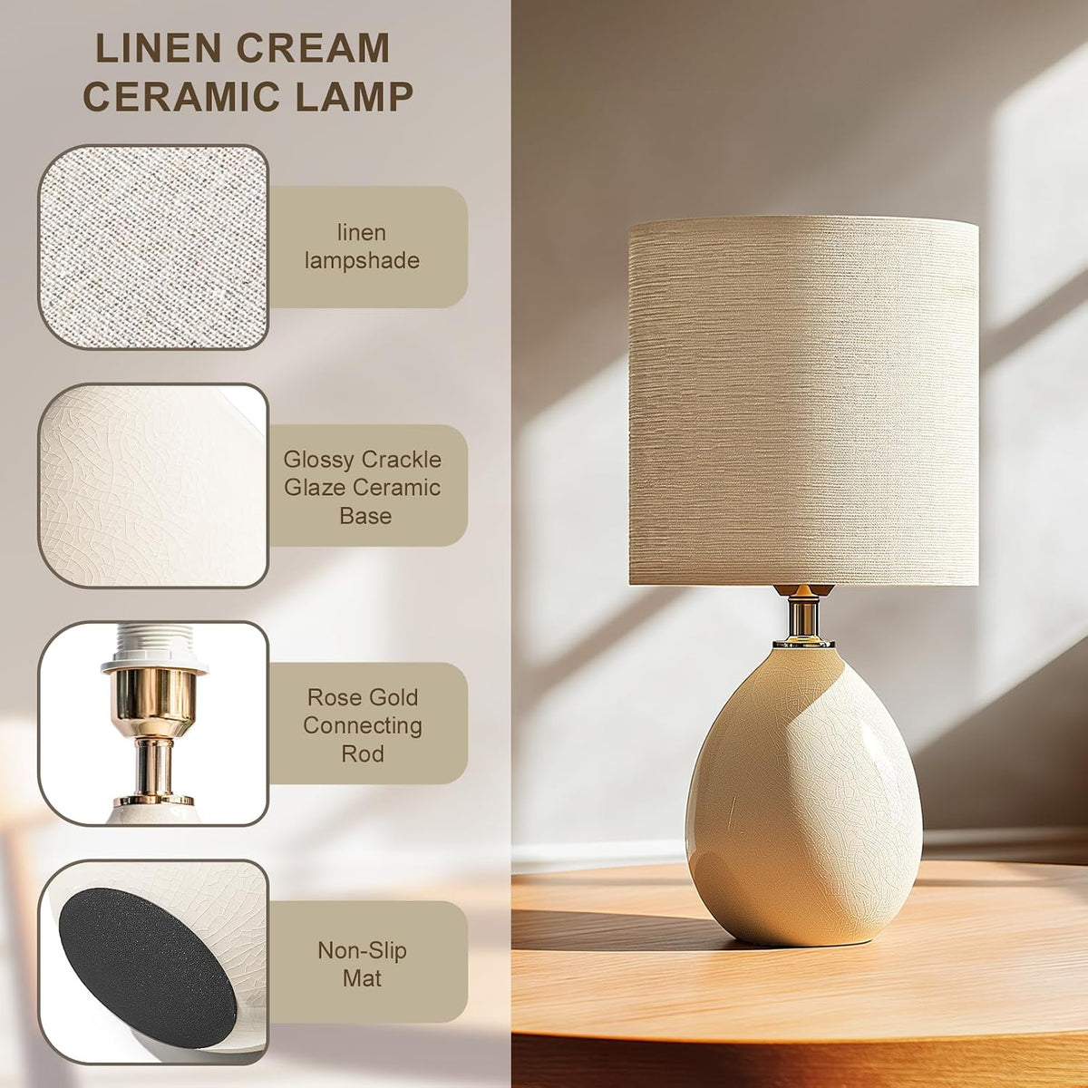 9"D x 9"W x 18.5"H ceramic table lamps, alternate view 4