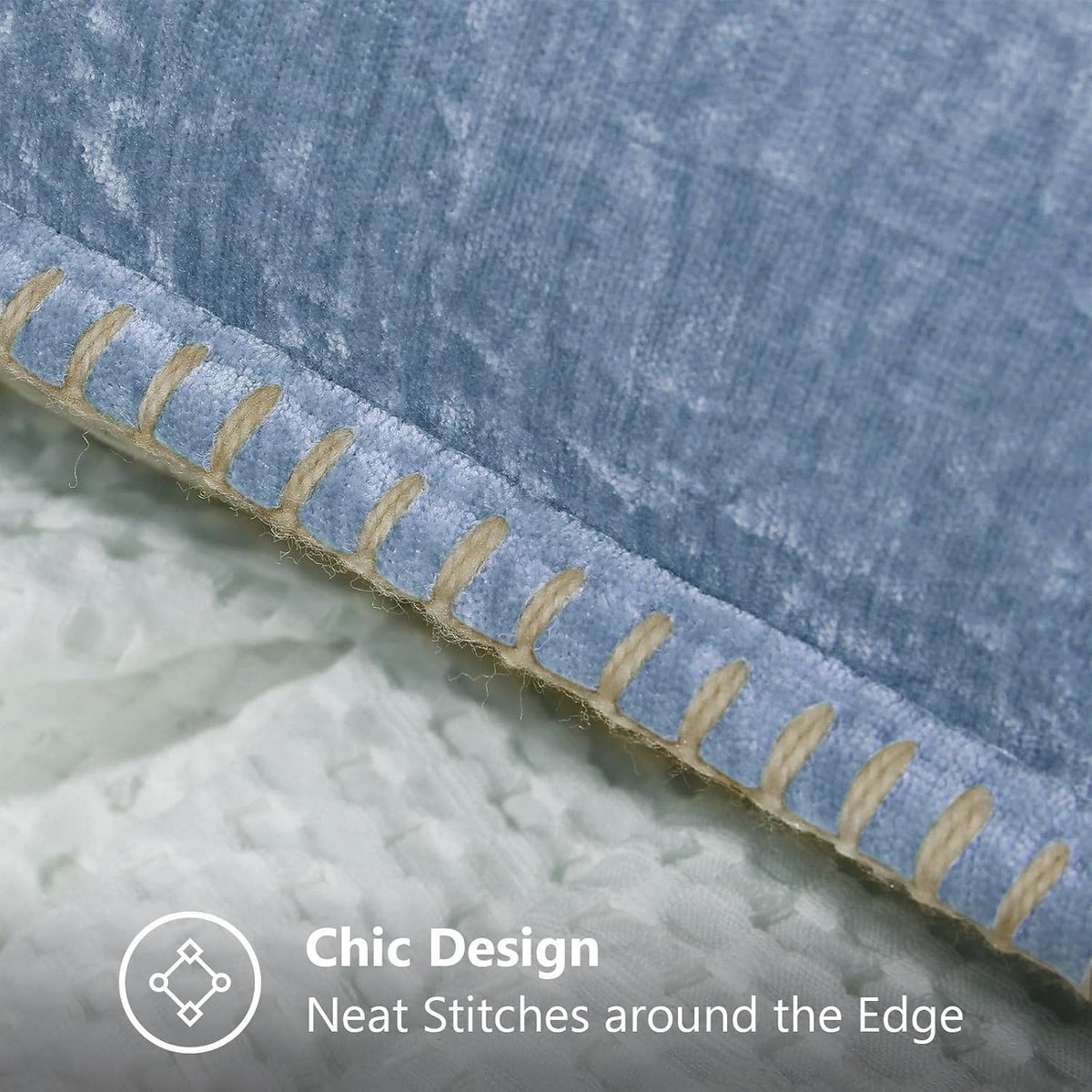 16"L x 16"W chenille throw pillow accessories in Grey Blue, alternate view 4