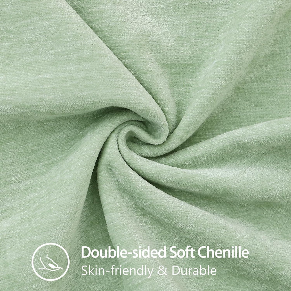 20"L x 12"W chenille throw pillow accessories in Sage Green, alternate view 4
