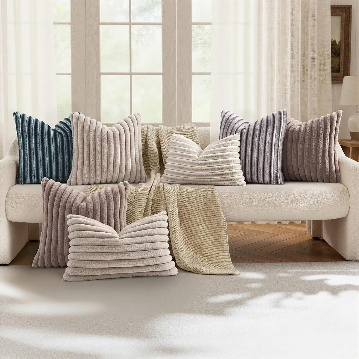 20"L x 12"W throw pillow accessories in Brown White, alternate view 5