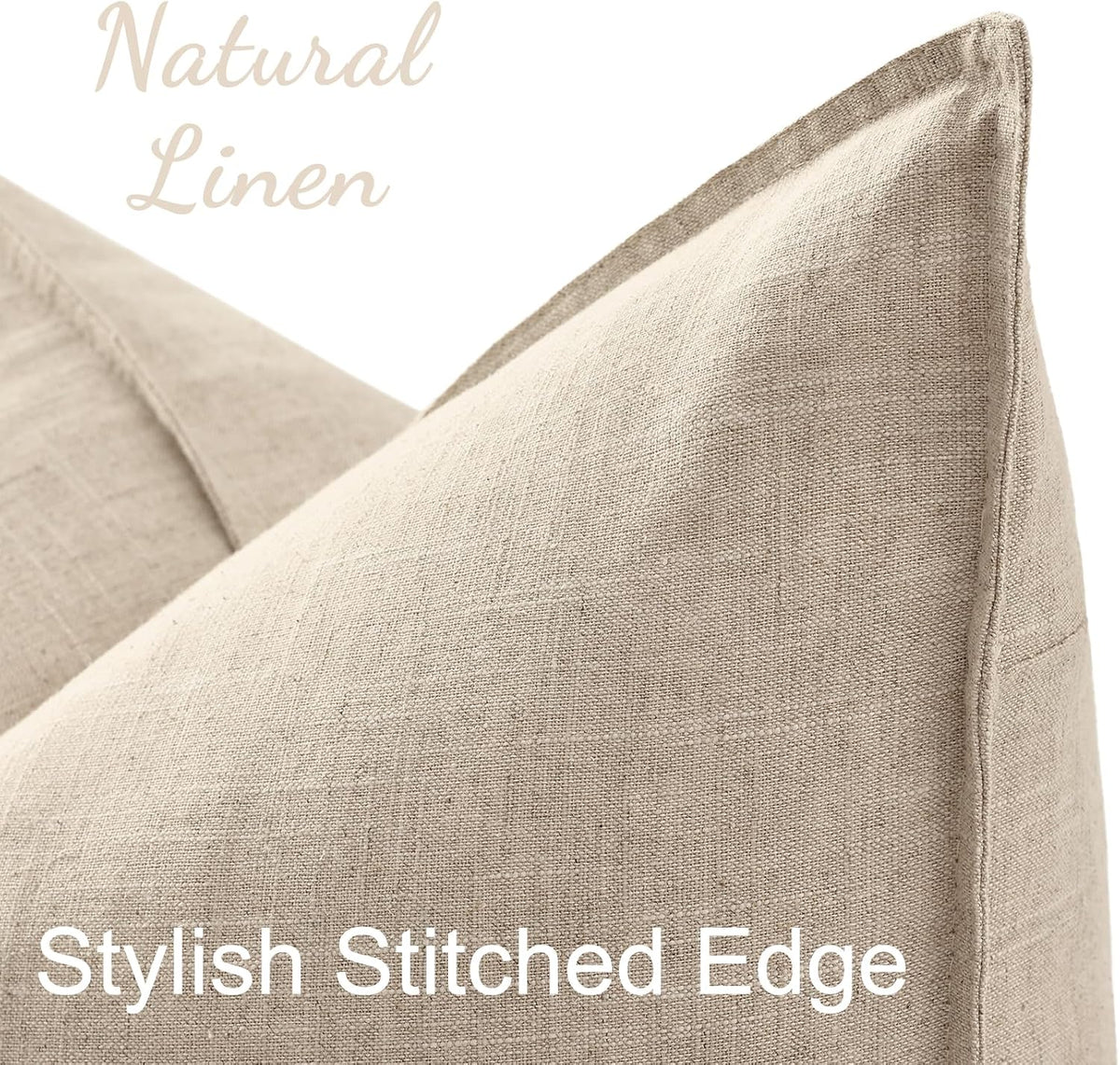 20"L x 20"W linen throw pillow accessories in Natural Beige, alternate view 2