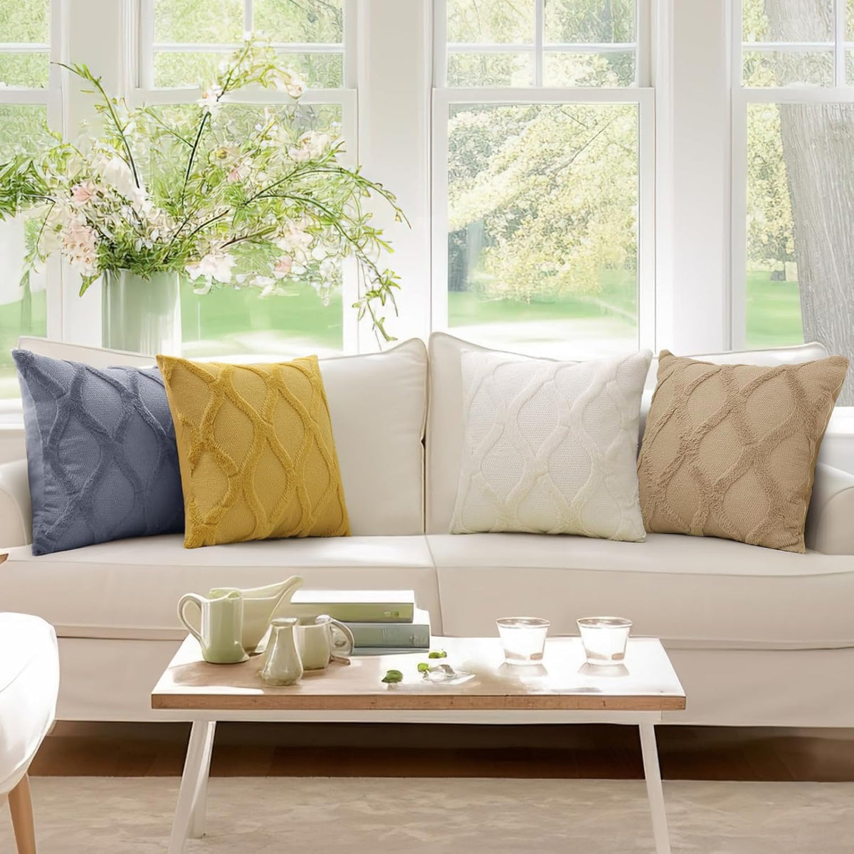 20"L x 20"W polyester throw pillow accessories in Mustard Yellow, alternate view 8