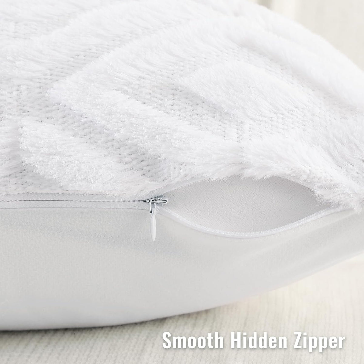 20"L x 20"W polyester throw pillow accessories in Pure White, alternate view 3