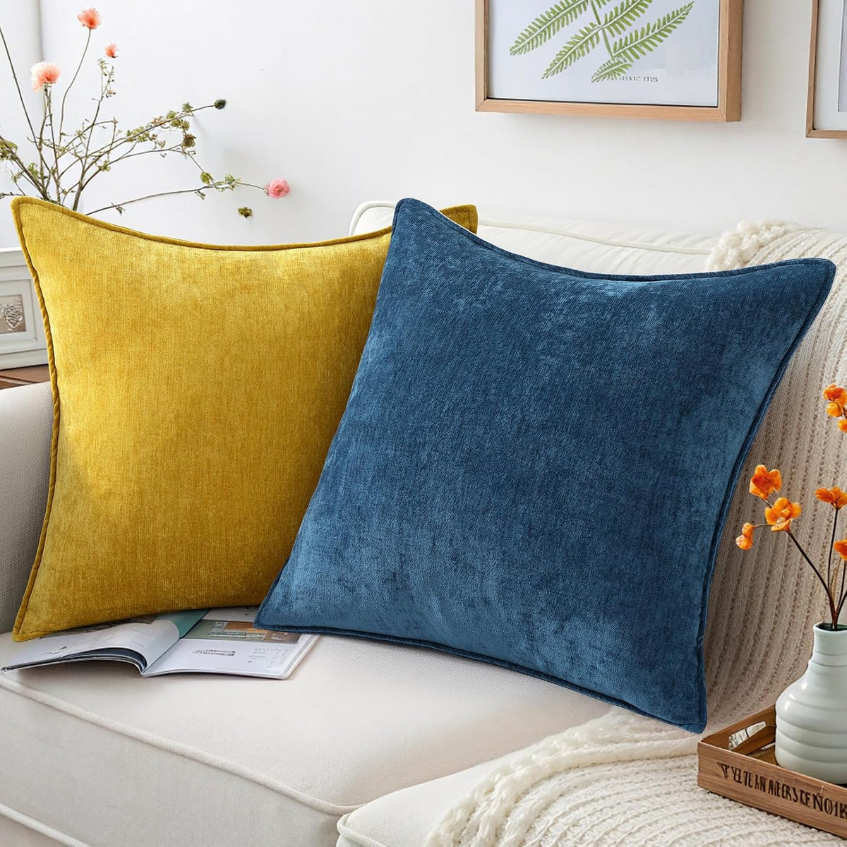 22"L x 22"W chenille throw pillow accessories, alternate view 5