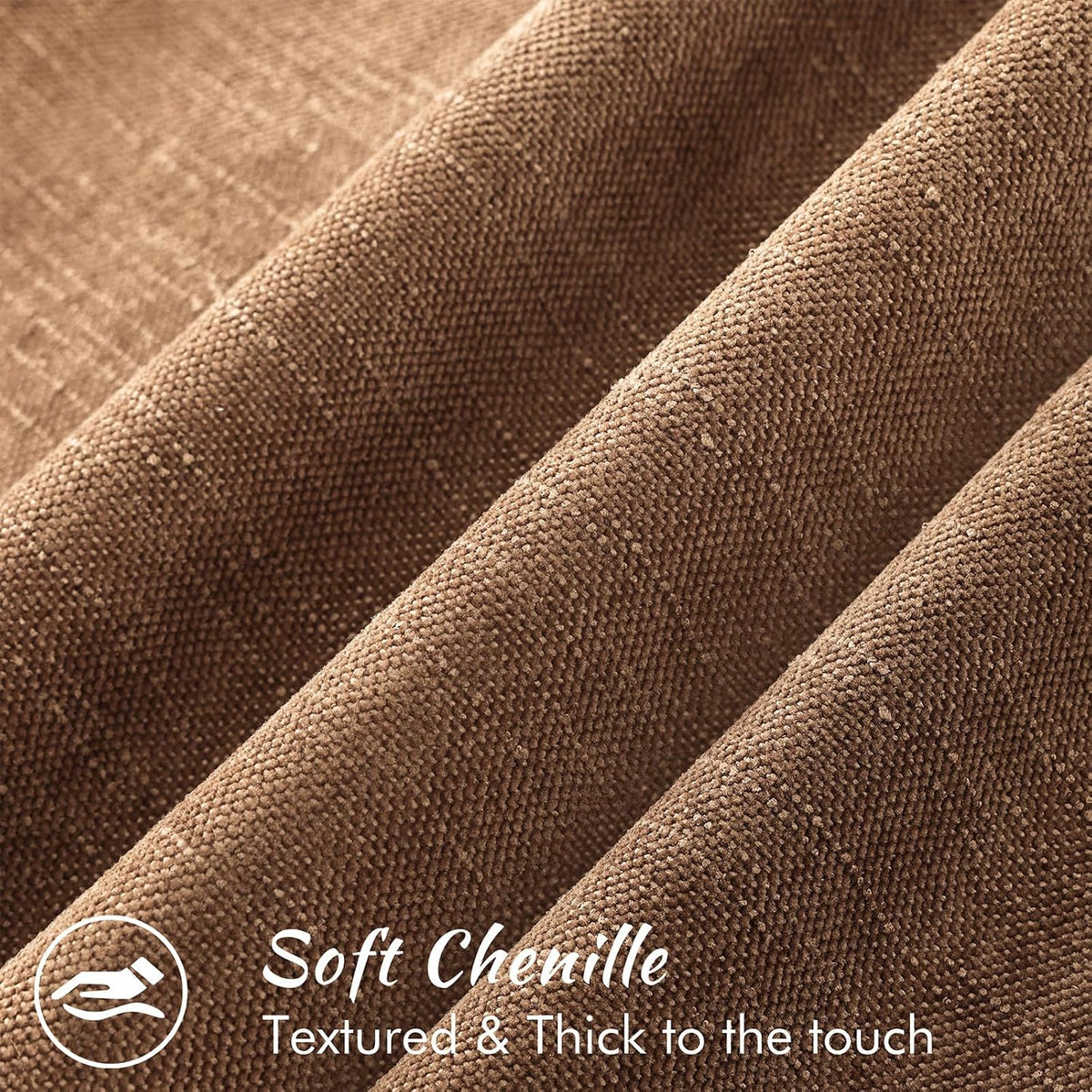 24"L x 24"W chenille throw pillow accessories in Bronze, alternate view 2