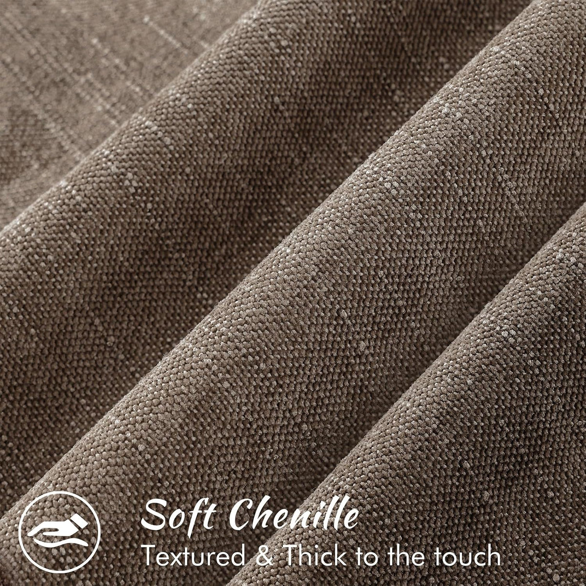 24"L x 24"W chenille throw pillow accessories in Taupe Grey, alternate view 2