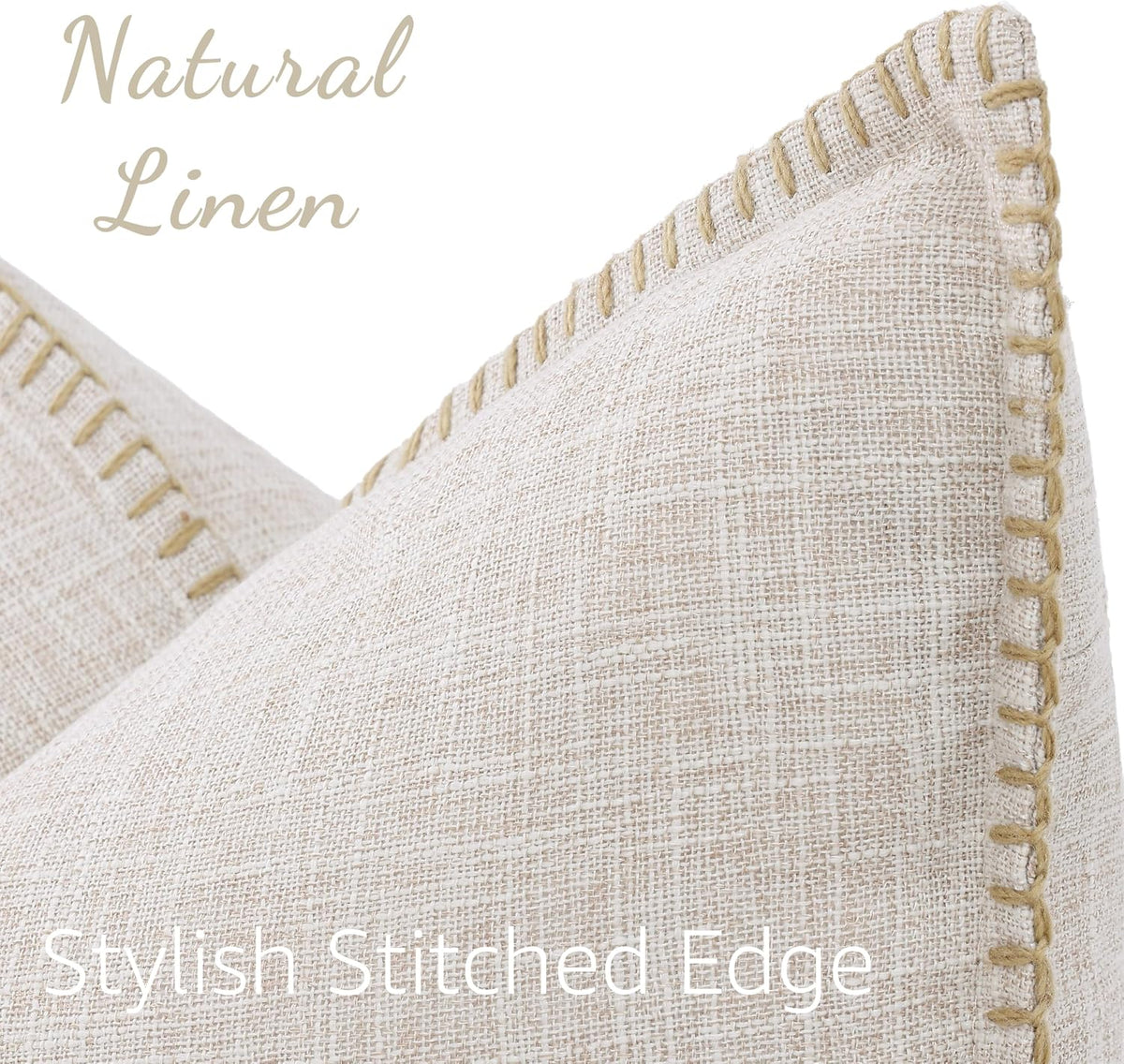 24"L x 24"W linen throw pillow accessories in Beige, alternate view 3