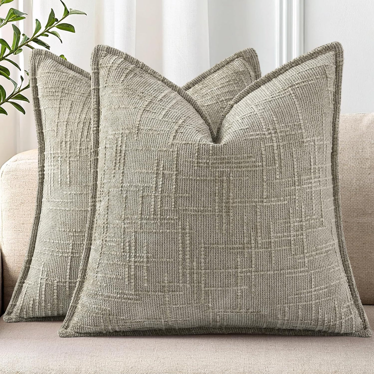 26"L x 26"W chenille throw pillow accessories in Light Brown