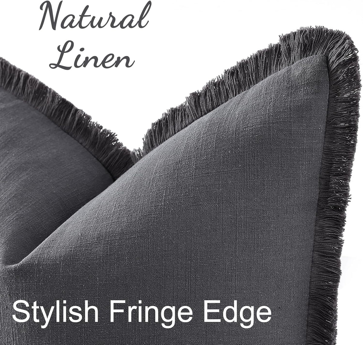 26"L x 26"W linen throw pillow accessories in Dark Grey, alternate view 2