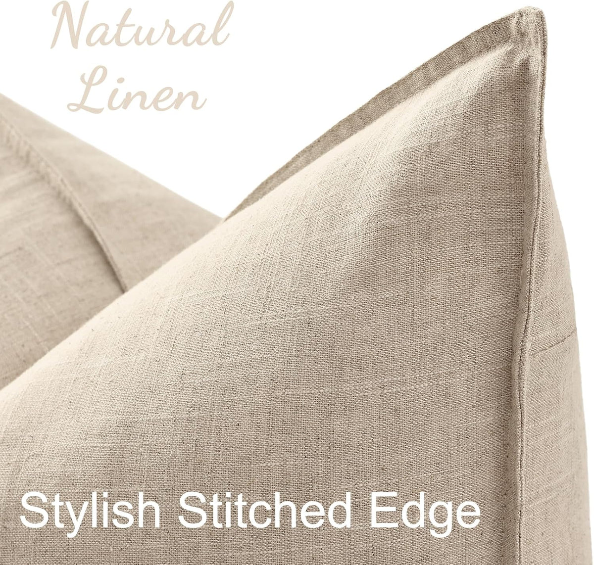 26"L x 26"W linen throw pillow accessories in Natural Beige, alternate view 2