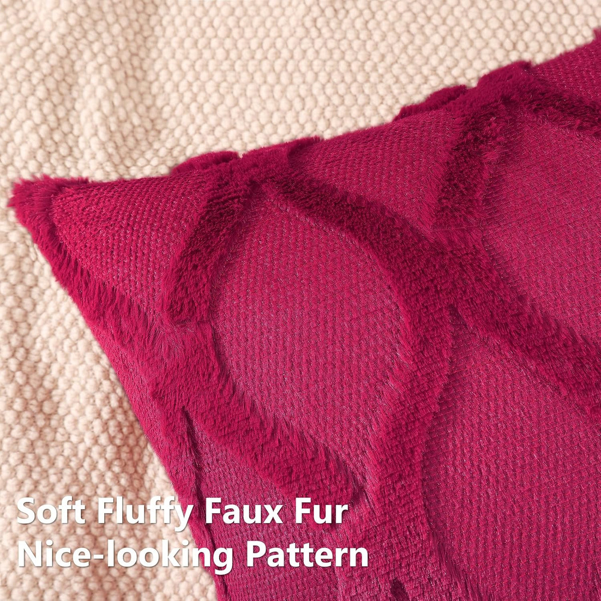 26"L x 26"W polyester throw pillow accessories in Burgundy, alternate view 2
