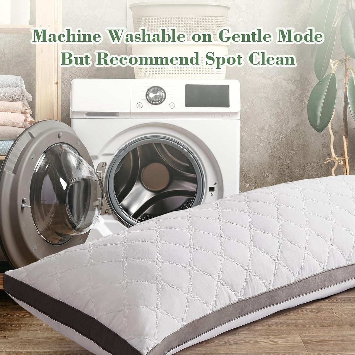 Standard memory foam body pillows in White, alternate view 7