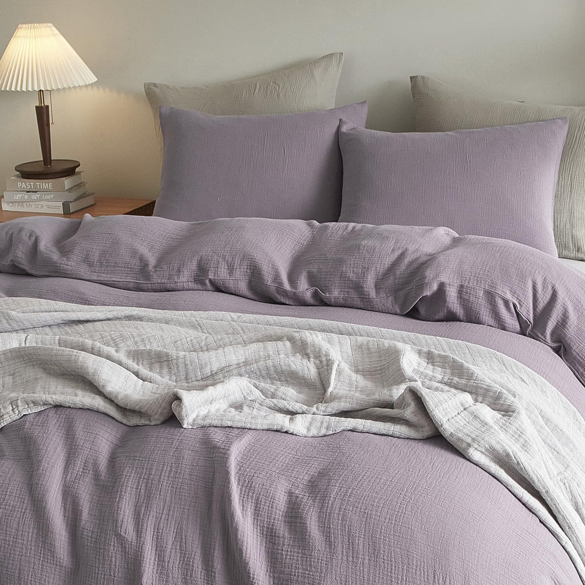 26" x 20" cotton pillow shams in purple Grey, alternate view 7