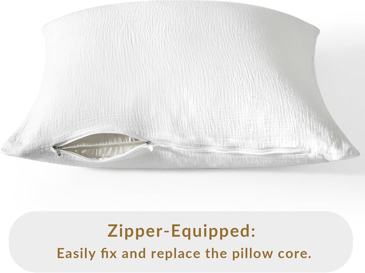 26" x 26" cotton pillow shams in white, alternate view 7