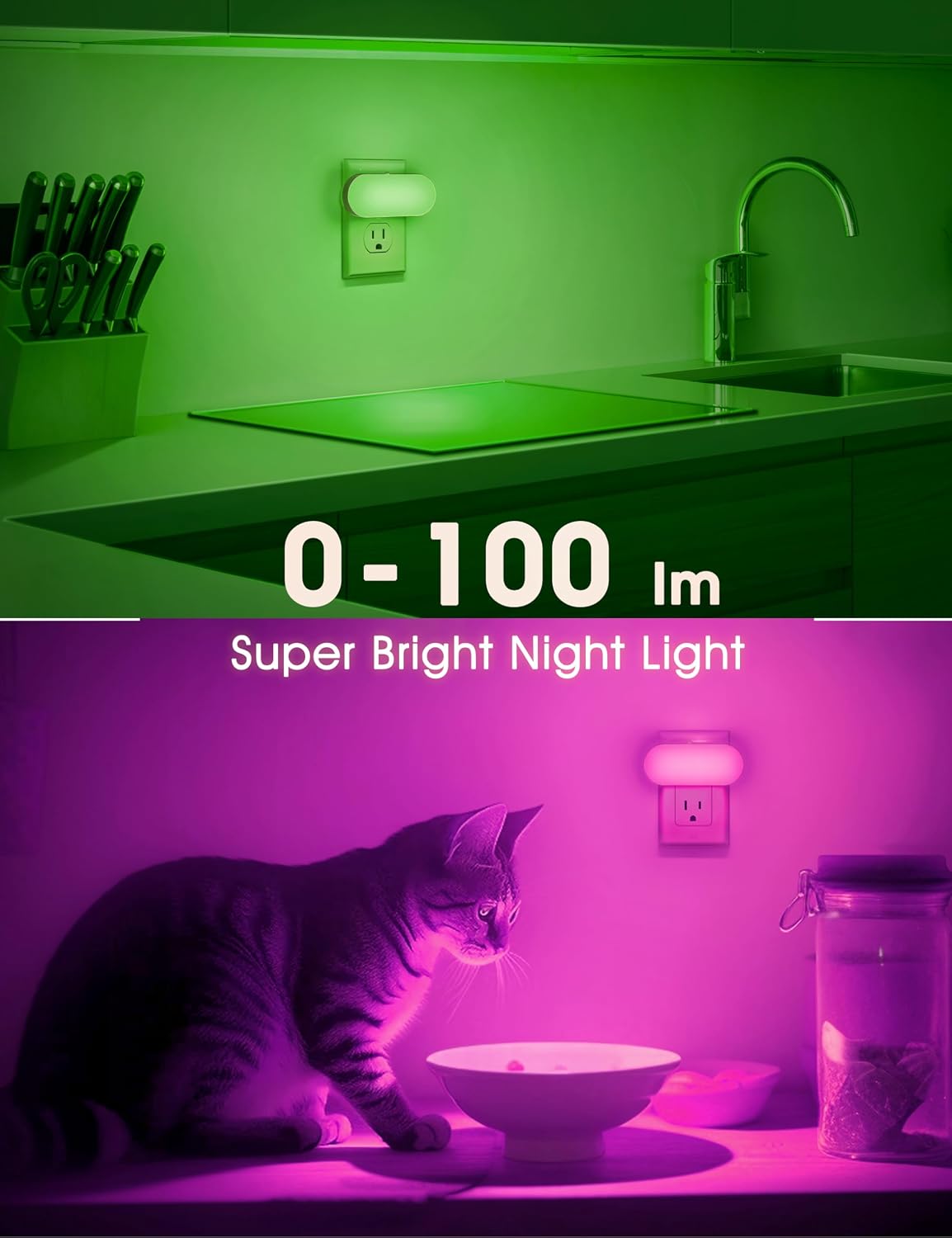 1.85"D x 1.65"W x 3.74"H plastic night lights & ambient lighting, alternate view 5