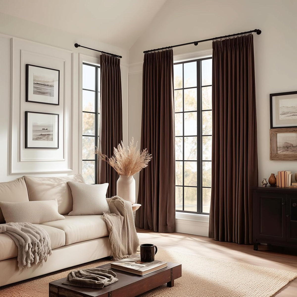 108"L x 72"W velvet curtains in Brown, alternate view 7
