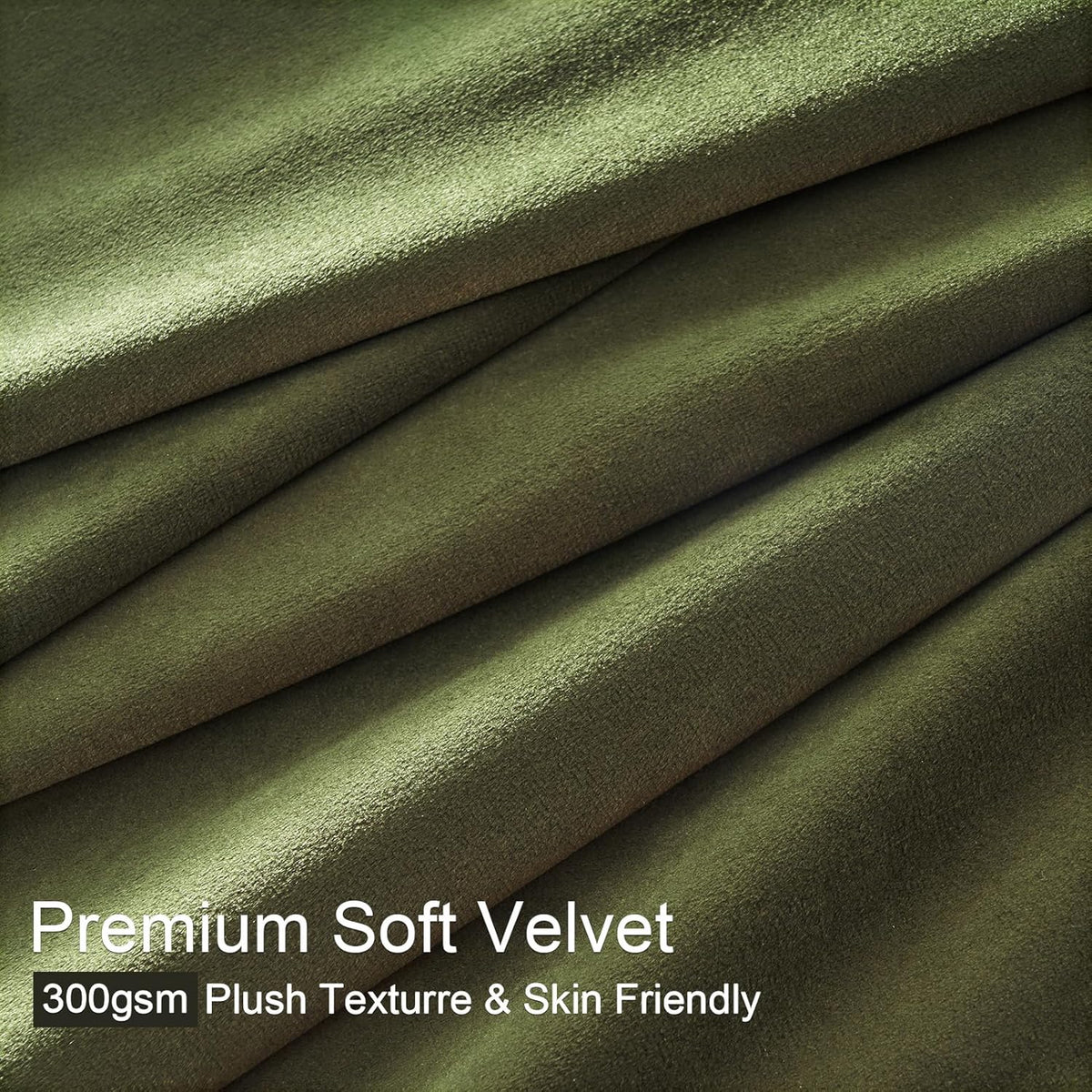 108"L x 72"W velvet curtains in Olive Green, alternate view 3
