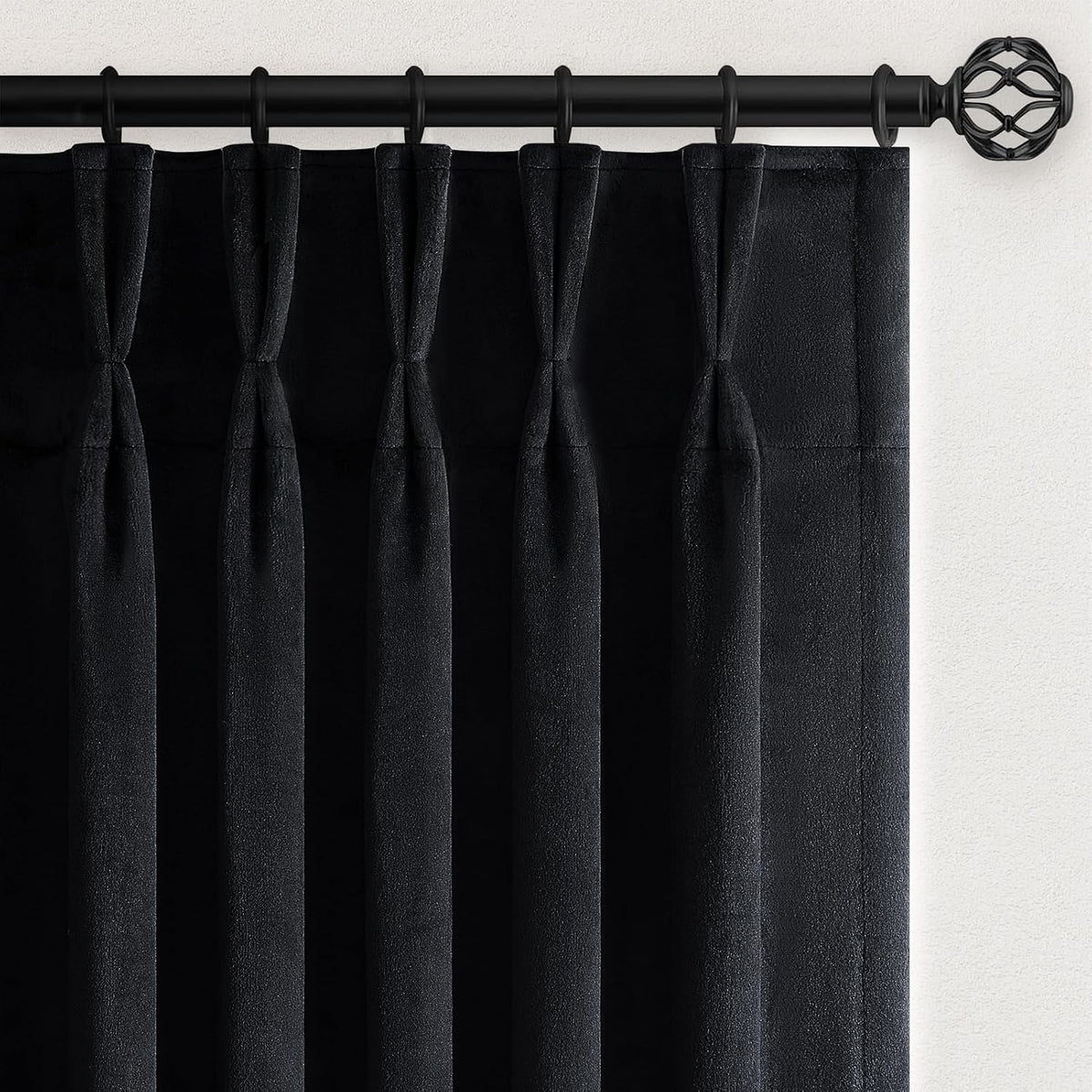 120"L x 40"W velvet curtains in Black, alternate view 9