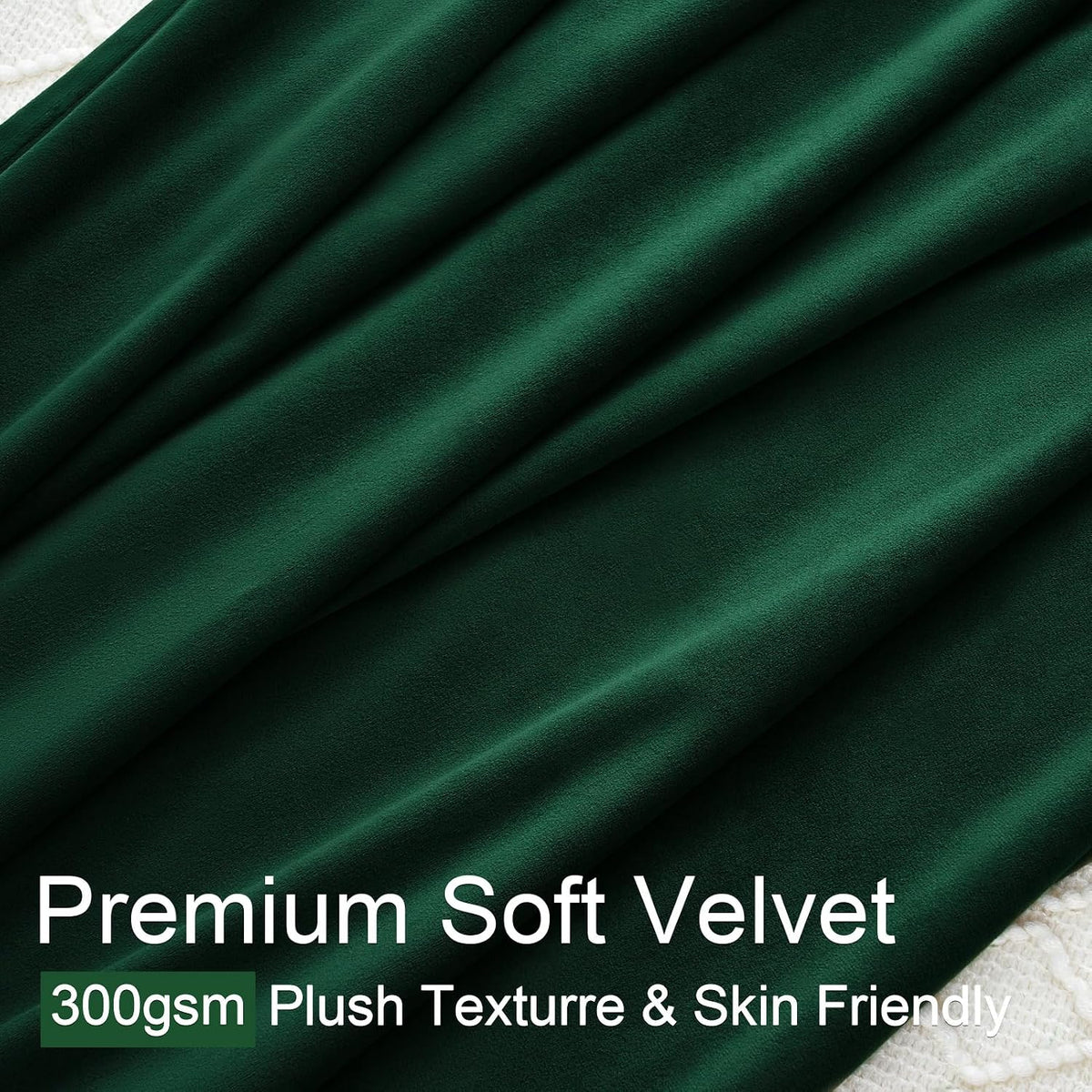 84"L x 40"W velvet curtains in Dark Green, alternate view 3