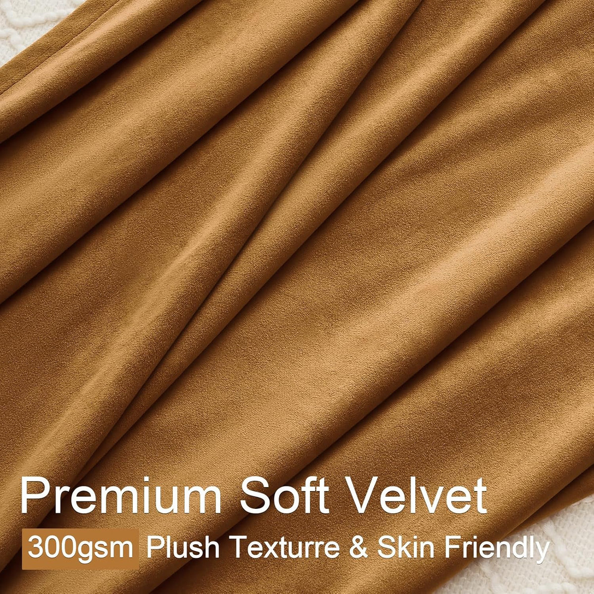 96"L x 40"W velvet curtains in Gold Brown, alternate view 3